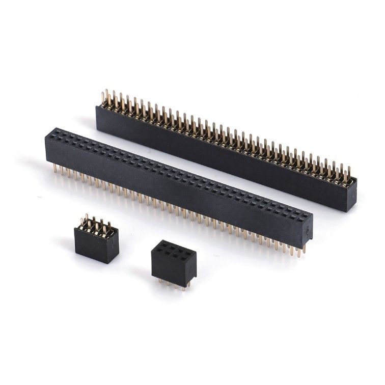 1.0 Conector de cabeçalho feminino de dupla linha PA6T Direito preto 2pin-100pin Board To Board