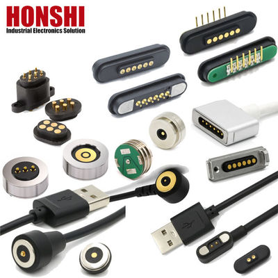 Conector magnético Pogo Pin de alta corrente 1A 2A 3A 5A 10A carregado de mola