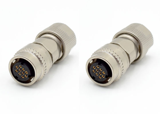 Conector de fio circular feminino com bloqueio a toque único IP67 2P 10P