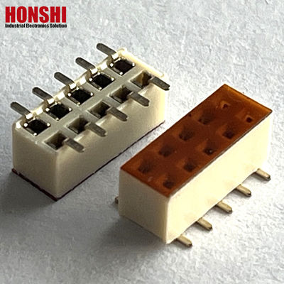 Conector de cabeçalho feminino Fila dupla Pitch branco 2,54mm H7.1 10p SMT Tipo PA6T placa de PCB